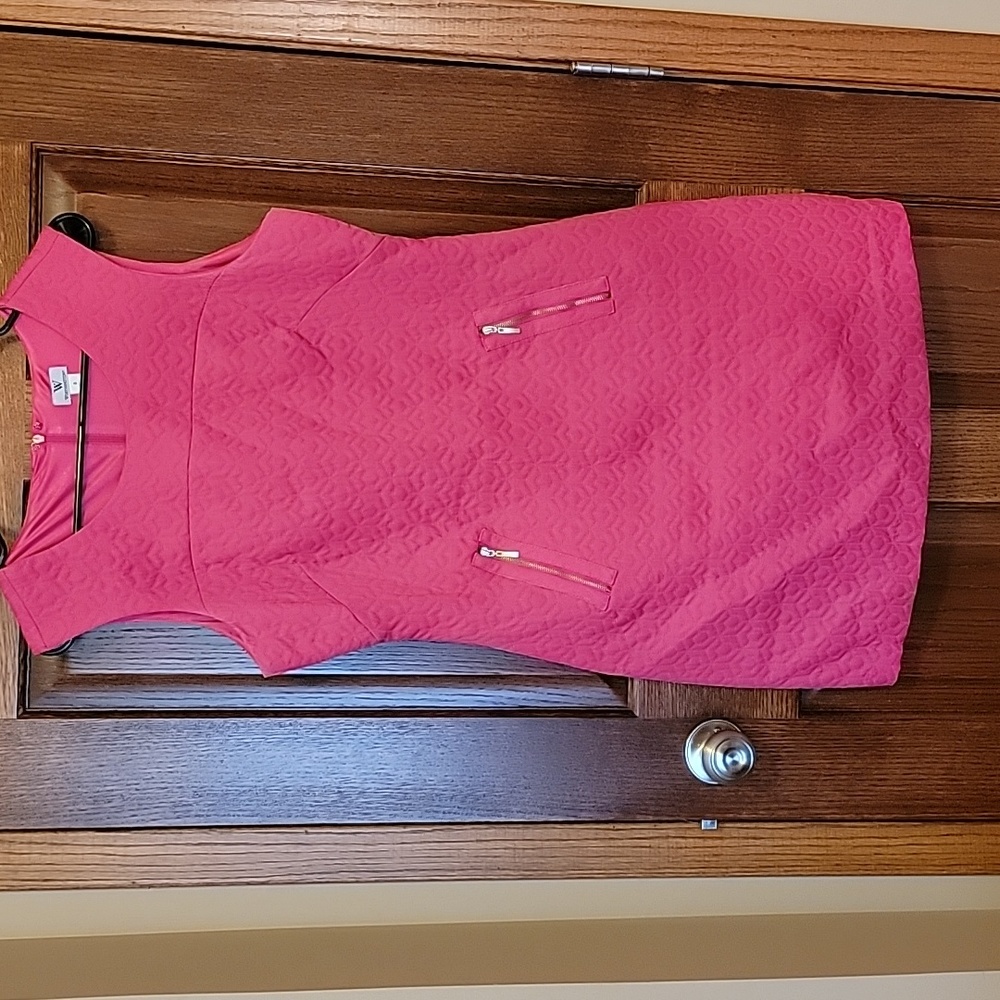 Pink dress with Gold zipper pockets